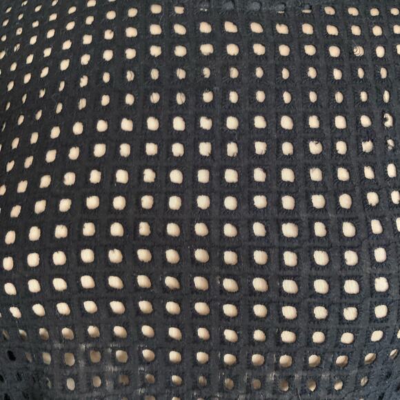 Dor Dor Couture Black Eyelet Blue Velvet Mesh Babydoll Top SM Whimsygoth Fairy - Picture 5 of 10